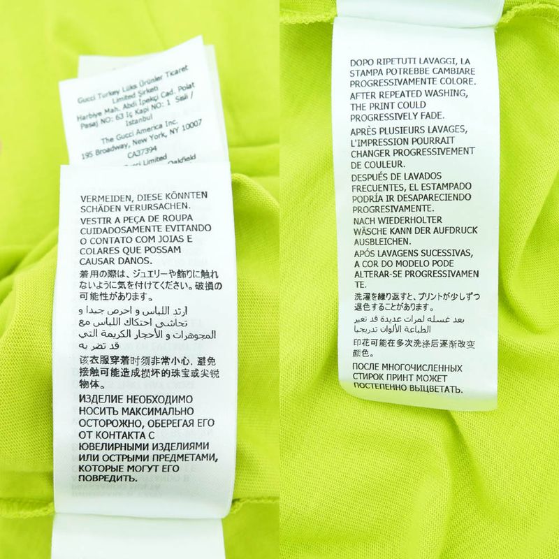 Gucci T-shirt Sequins XS Size 776596 Yellow Pink Cotton Women's Clothing