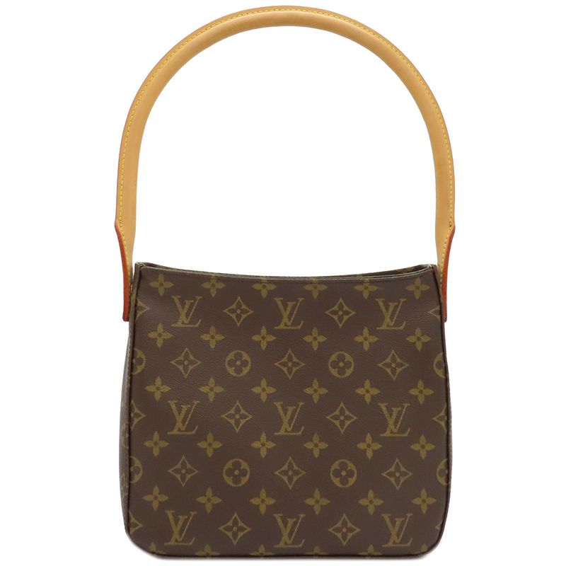 Louis Vuitton Handbag Looping MM Monogram Canvas Monogram Gold Hardware Brown