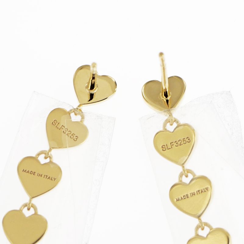 Celine Earrings Heart Logo Gold Color Pair Accessories Small Items