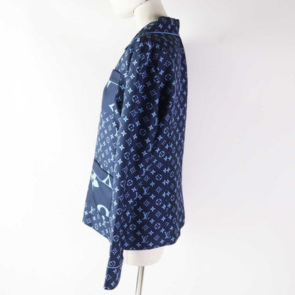 Louis Vuitton 22AW 100% Silk Monogram Pajama Shirt/long Sleeve Shirt Navy