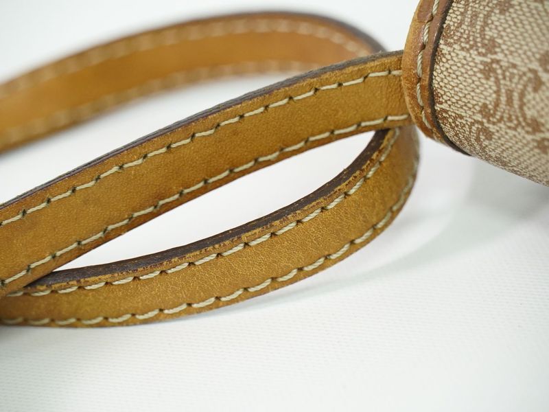 Authentic Celine Macadam Shoulder Bag Pochette PVC Beige Macadam Bag Pre-owned