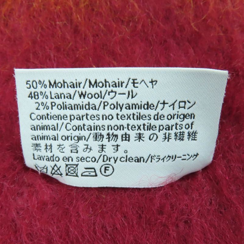 LOEWE Mohair Wool Monogram Leather Scarf With Patch And Fringe Multicolor Made