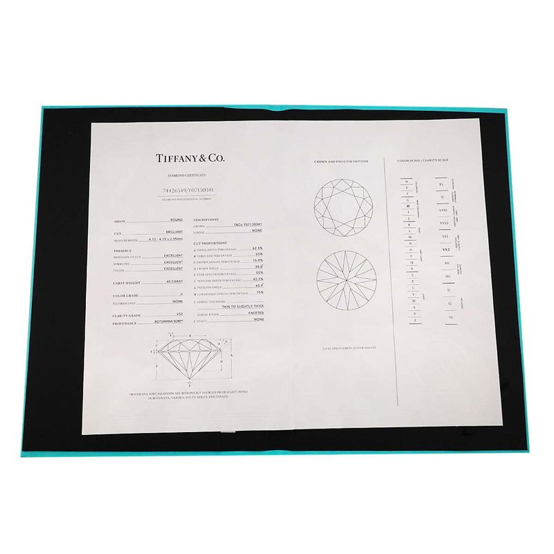 Tiffany & Co Tiffany & Co Solitaire Diamond 040ct H/vs2/3ex Necklace 40cm