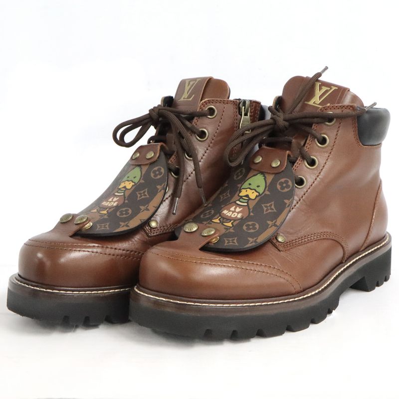 Louis Vuitton NIGO Aubergine Frain Ankle Boots 6 1 2 Equivalent To
