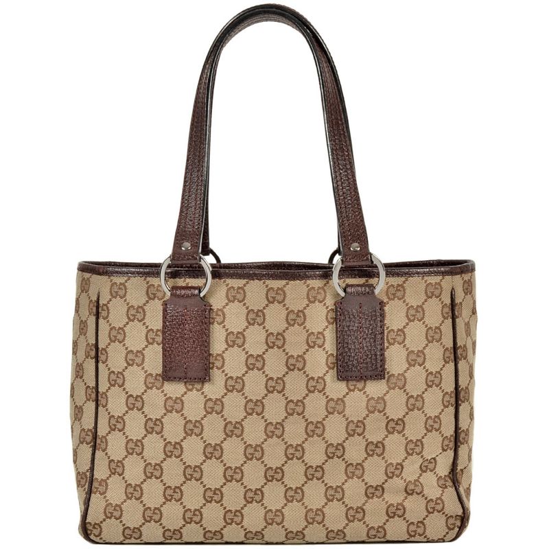 Gucci Tote Bag GG Canvas Leather 113019 Beige Women
