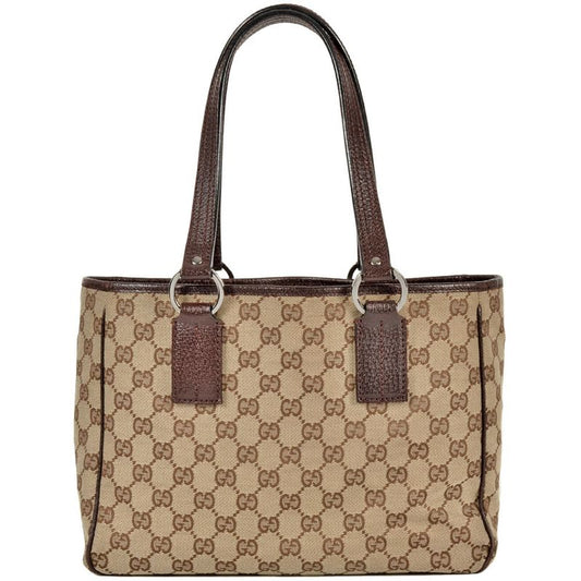 Gucci Tote Bag GG Canvas Leather 113019 Beige Women