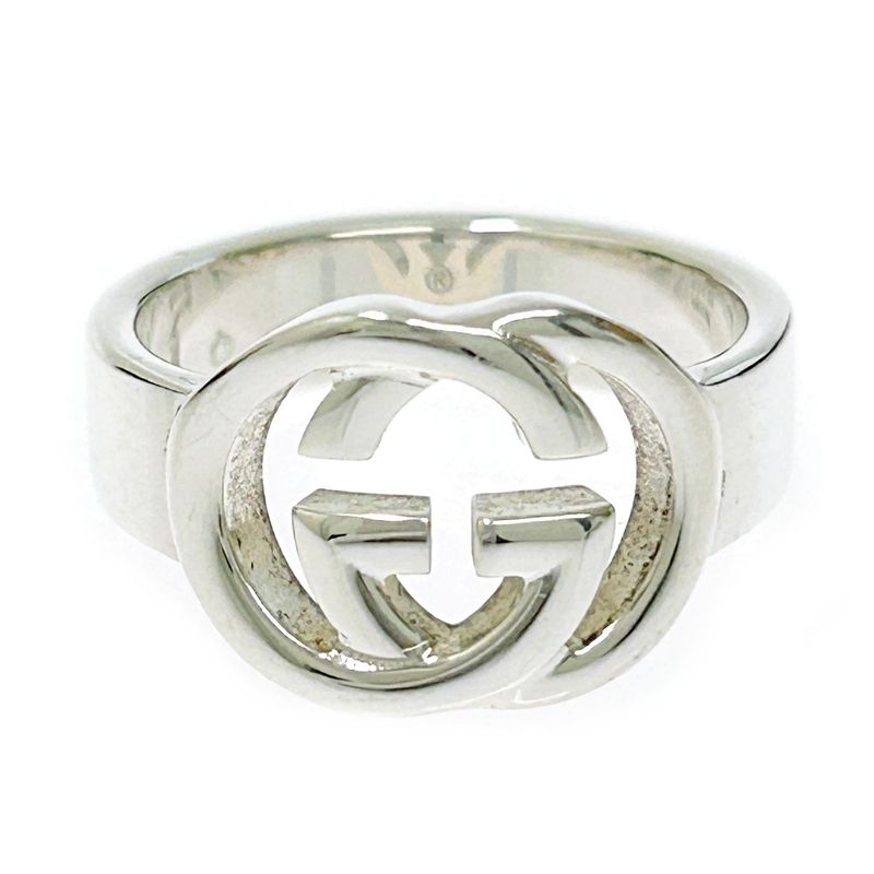 Gucci Silver Interlocking G Ring 5.0g 925 Engraved 307477 Ring with Box