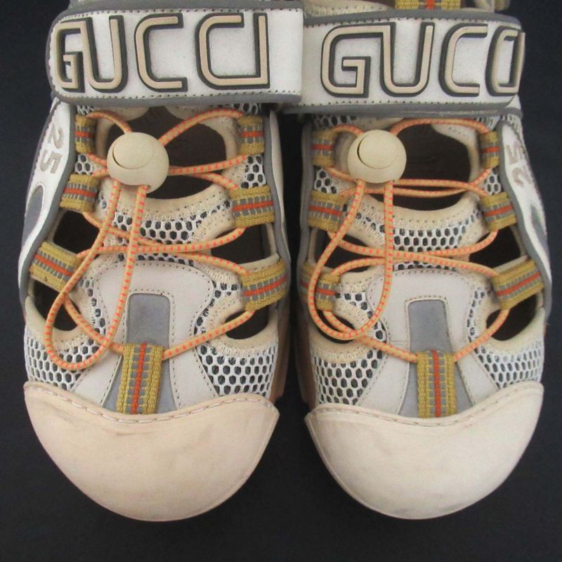 Gucci Mesh Velcro Sandals 563484 8 Size 27cm (10.63in) Beige Men's Used