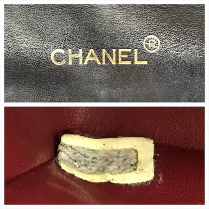 Chanel CC Logo Quilted Lambskin Turnlock Chain Shoulder Bag Black