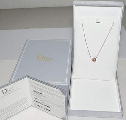 Christian Dior Pendant Necklace 18K Pink Gold Diamond 009ct Rose Devan Pendant