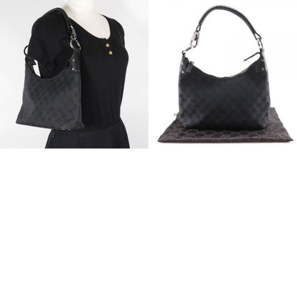 Gucci 115002 GG Canvas Black Women Shoulder Bag