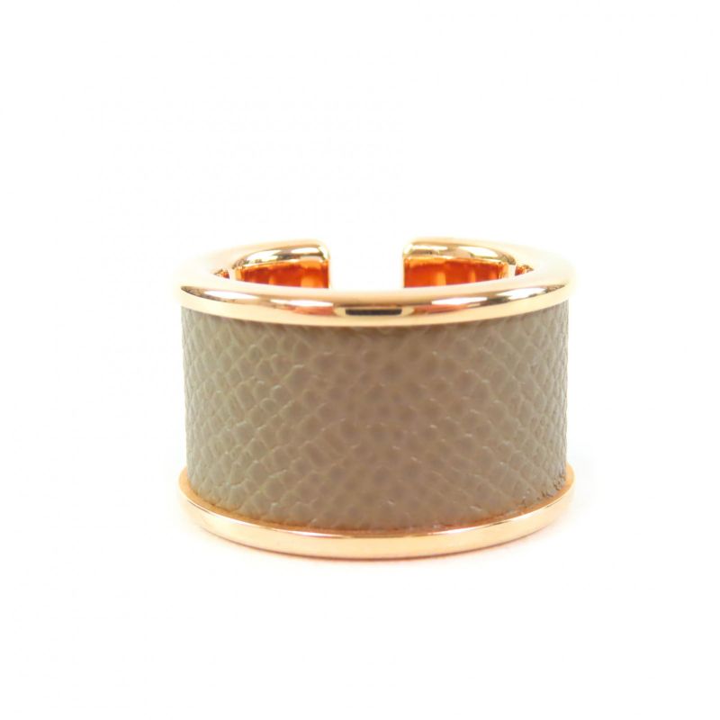 Hermes Olympe GM Etoupe Pink Gold Vaux-madame H Design Ring - Ring XS Size