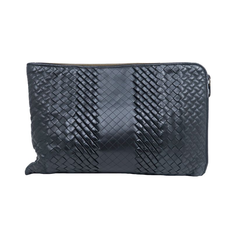 Bottega Veneta Clutch Bag Black Intrecciato Black 405912 Leather Men's
