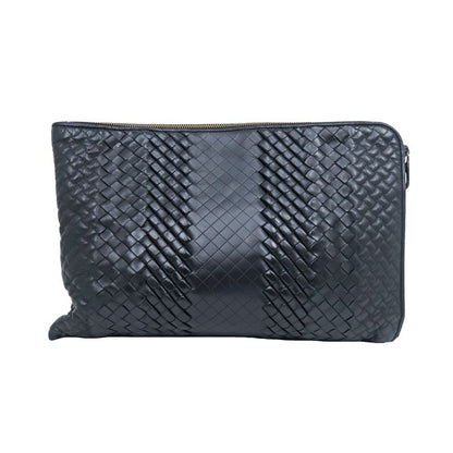 Bottega Veneta Clutch Bag Black Intrecciato Black 405912 Leather Men's