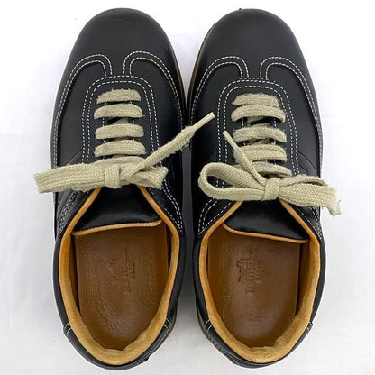 Hermes Shoes Quick Sneakers Black Beige Ec19898