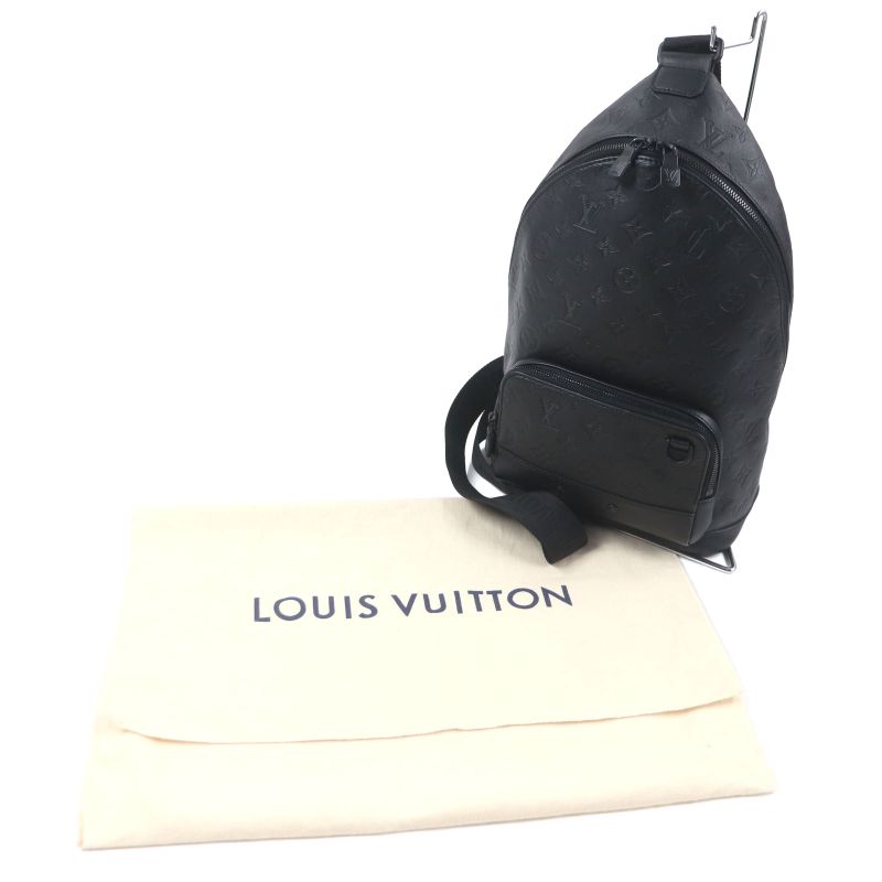 Louis Vuitton M46107 Monogram Shadow Racers Ring Bag Leather Body Bag Black