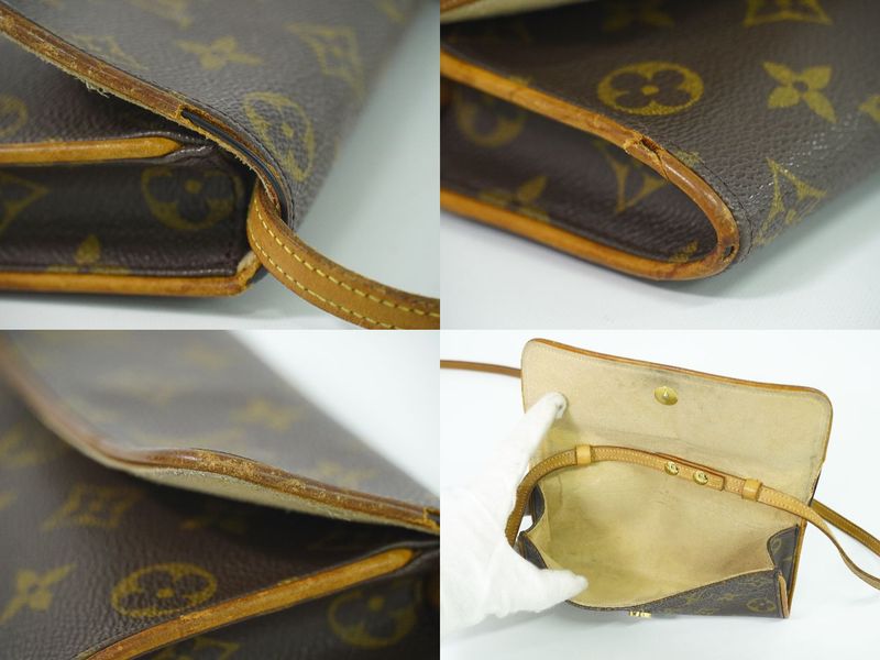 Authentic Louis Vuitton LV Pochette Twin PM Monogram 2WAY Shoulder Bag Brown