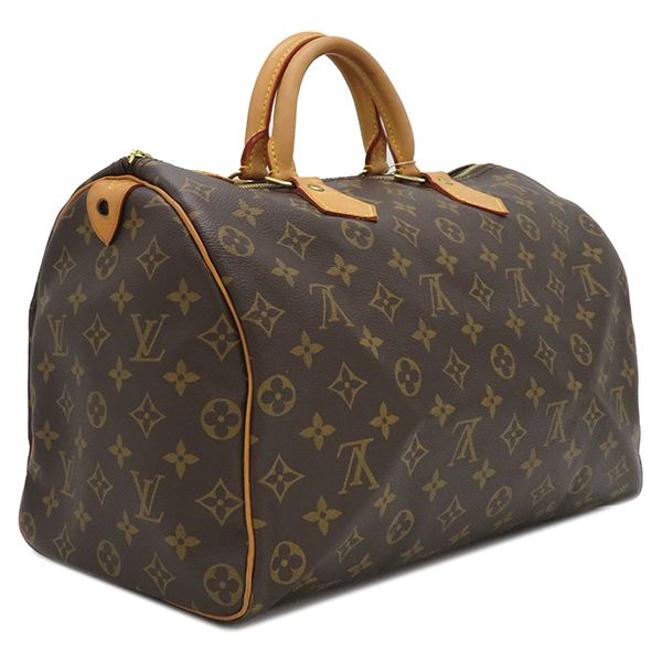 Louis Vuitton Boston Bag Speedy 35 Monogram Canvas Monogram Gold Hardware Brown