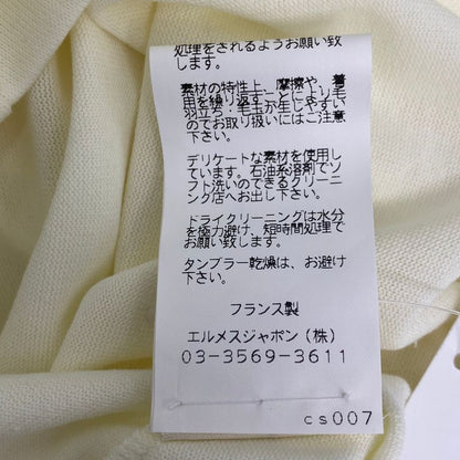 Current Hermes T-shirt Short Sleeves Knit Logo Cream Size 40