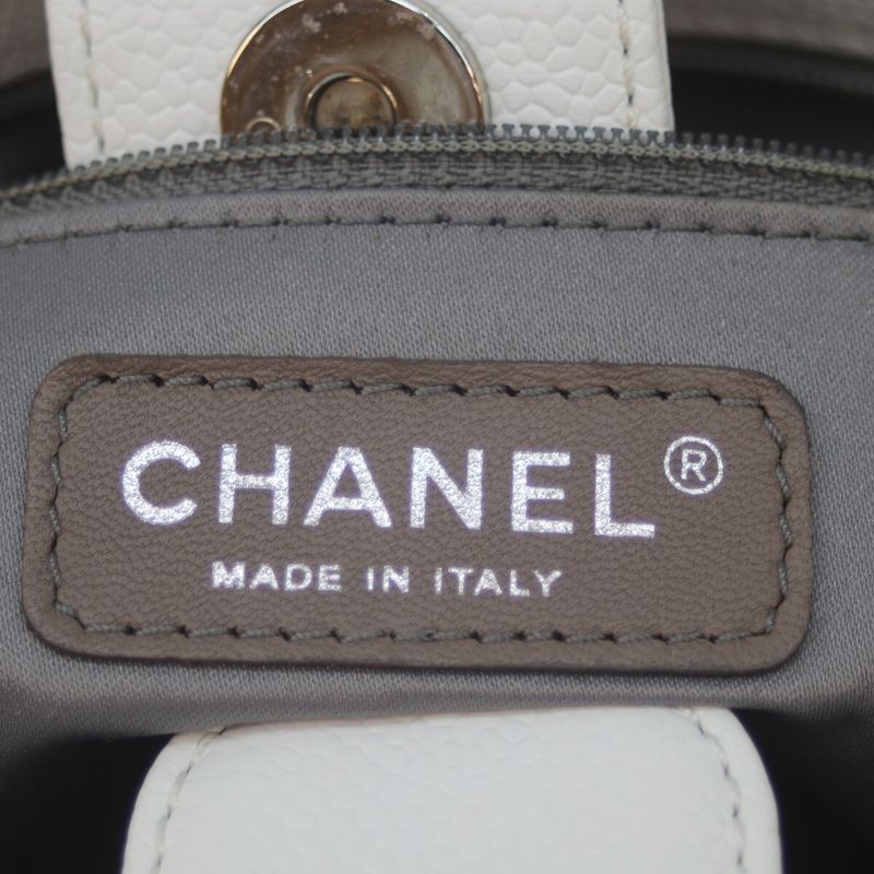 Chanel No 15 White Caviar Silver Hardware PST Tote