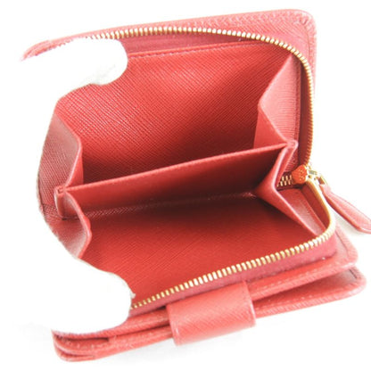 Prada Saffiano Iml018 Bifold Wallet Leather Red