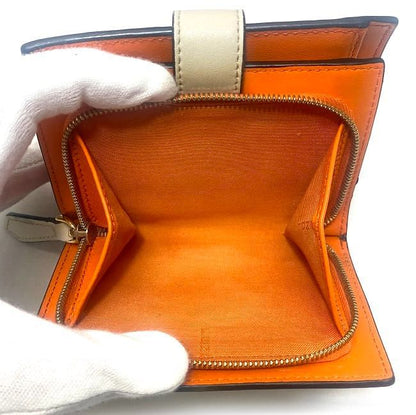 Fendi Bifold Wallet Beige Gold Orange 8m0386 Excellent Condition
