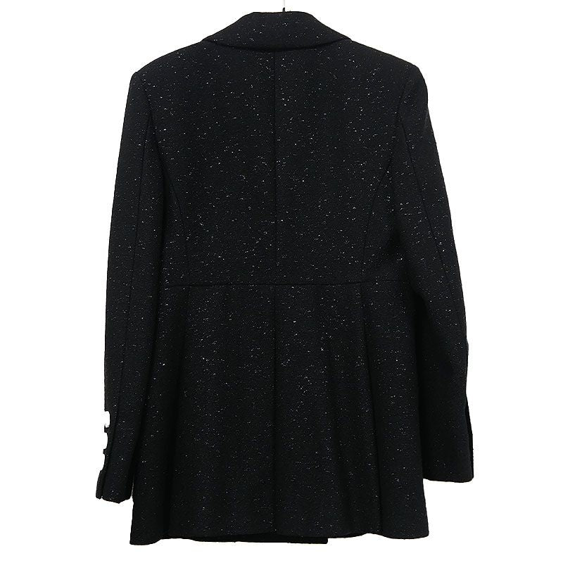 Chanel Double Jacket 36 Black Ladies