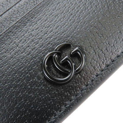 Gucci Card Case 722734 Double G Leather Black Small Everyday Use Ladies Men