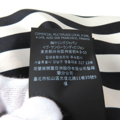 Saint Laurent Paris 2022 694156 100% Silk Striped Long Sleeve Shirt With Gold