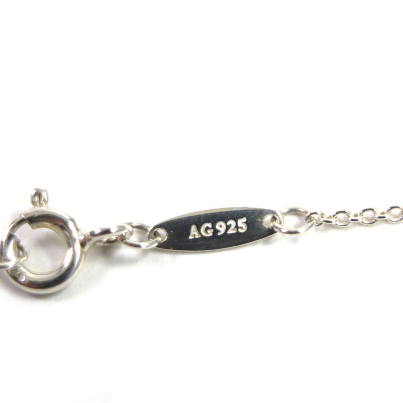  Tiffany & Co By-the-yard Ag925 1P Pink Sapphire Chain Necklace Silver Pink