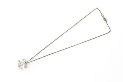 Chanel Necklace Pendant Chanel Coco Rhinestone Silver 07A