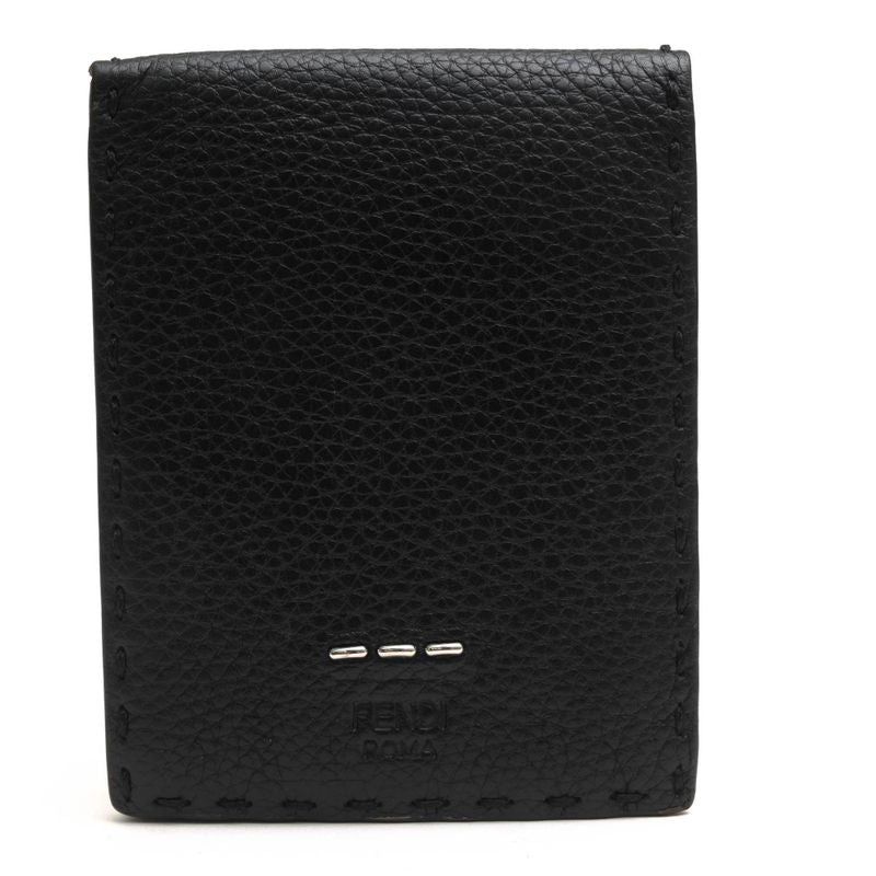 Fendi Wallet Men Wallet Leather Genuine Black 7m0194 O7n Fogxn Coin Wallet