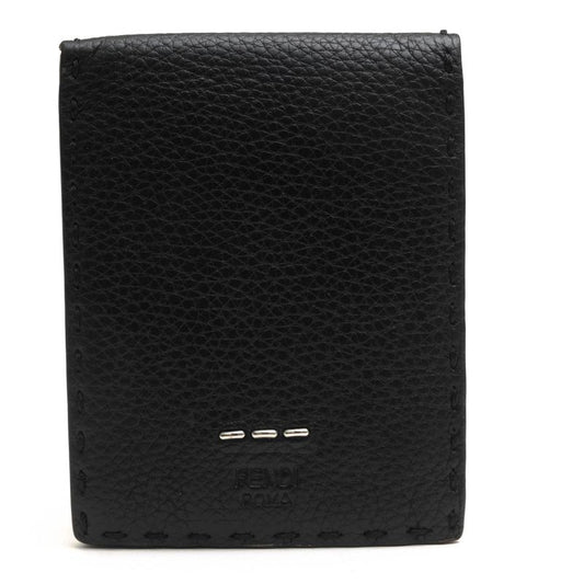 Fendi Wallet Men Wallet Leather Genuine Black 7m0194 O7n Fogxn Coin Wallet