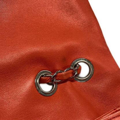 Chanel Shoulder Bag Ultra Stitch Orange Flap Bag / Silver Hardware / Chain