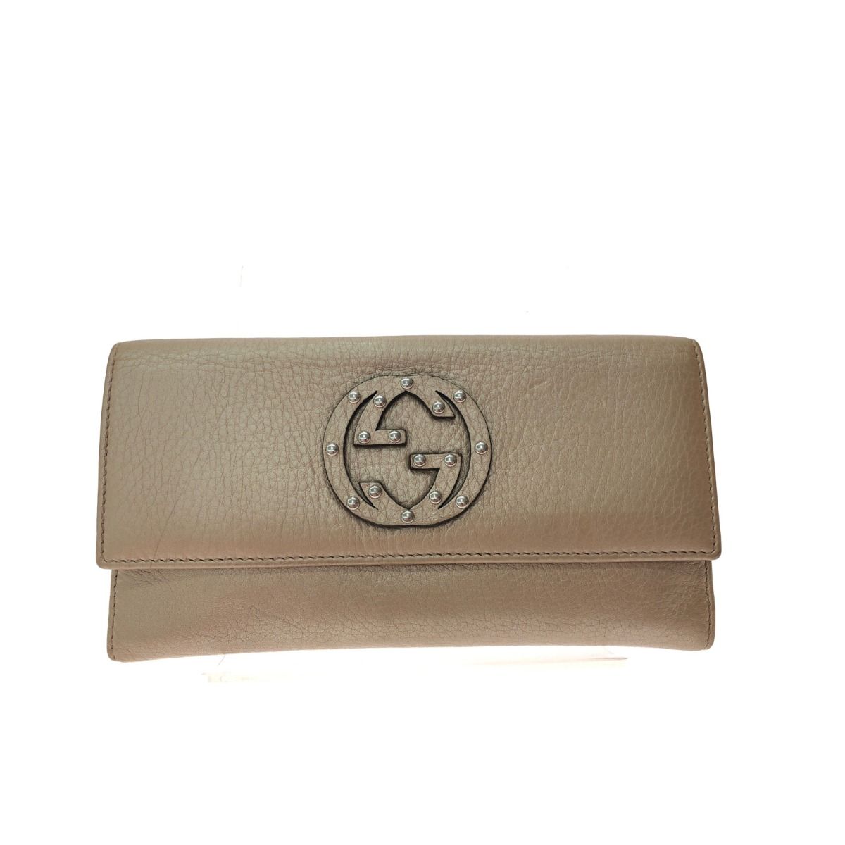Gucci Women's Long Wallet Interlocking G W Hook Leather 231843 Beige