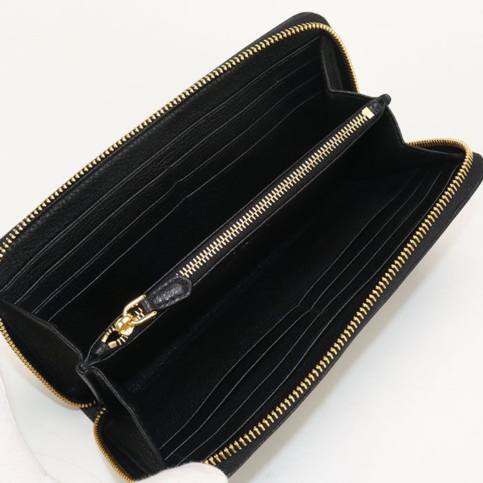 Prada Zip Around Vitero Leather 1ml506 Long Wallet Round Zipper Leather Women