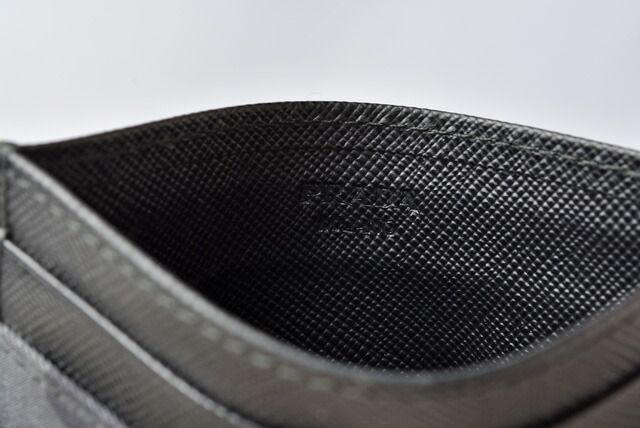 Prada Card Case Business Card Holder Men's Prada 2m1149 Camofula Black Dark Blue