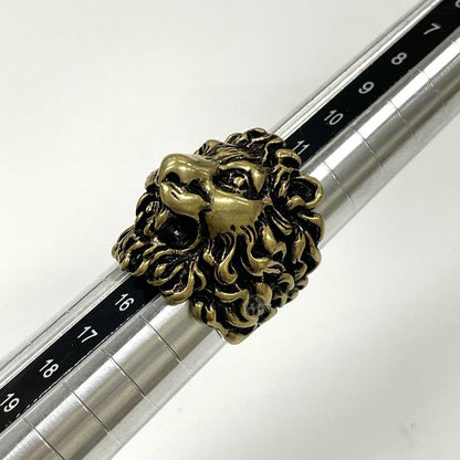 Gucci Michele Period Lion Head GP Ring 15 (actual Size 14.5) Gold Made In Italy