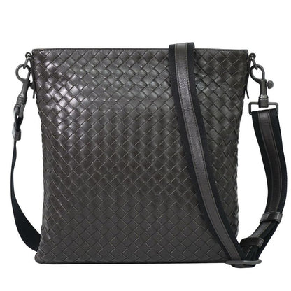 Authentic Bottega Veneta Intrecciato Shoulder Bag Pochette Leather Brown