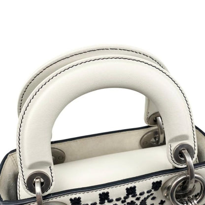 Christian Dior Handbag Shoulder Bag Lady Dior Mini Flower Floral Embroidery