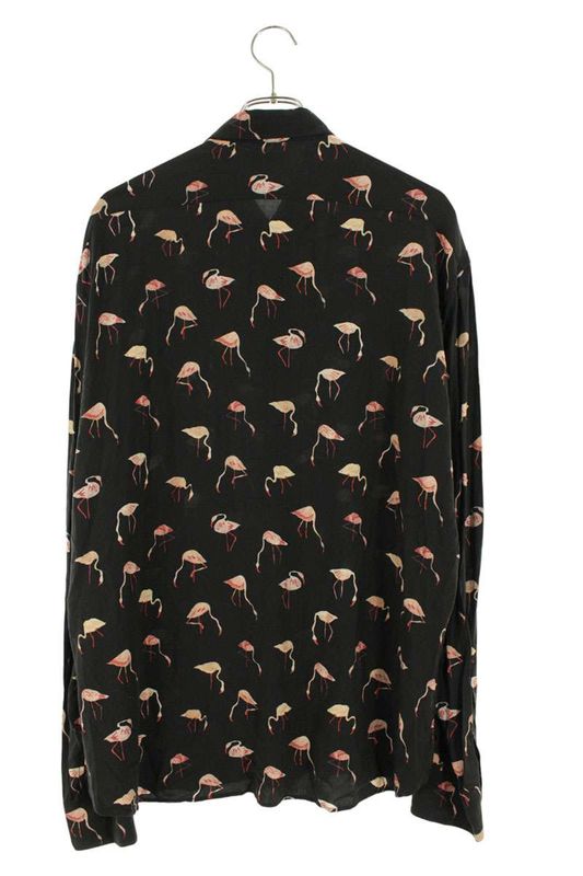 Saint Laurent Paris 18SS 485360 Y334r Rayon Long Sleeve Shirt With Flamingo