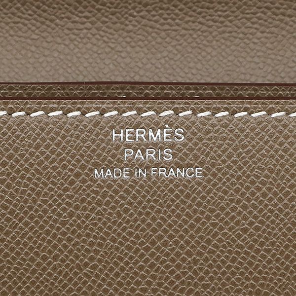 Hermes Long Wallet Charnière Togo Vaumeadam Etoupe Silver Hardware Unused