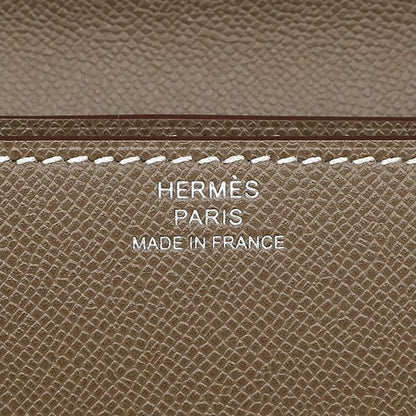 Hermes Long Wallet Charnière Togo Vaumeadam Etoupe Silver Hardware Unused