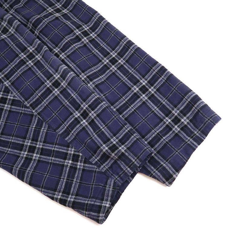 Balenciaga 24aw Front Logo Flannel Check Zip Up Hoodie 824581 Trm21 Navy 1