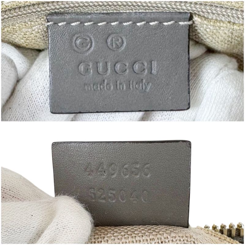 Gucci Micro Shimmer Leather Mini Tote Bag Shoulder Bag 2WAY Light Gray Leather