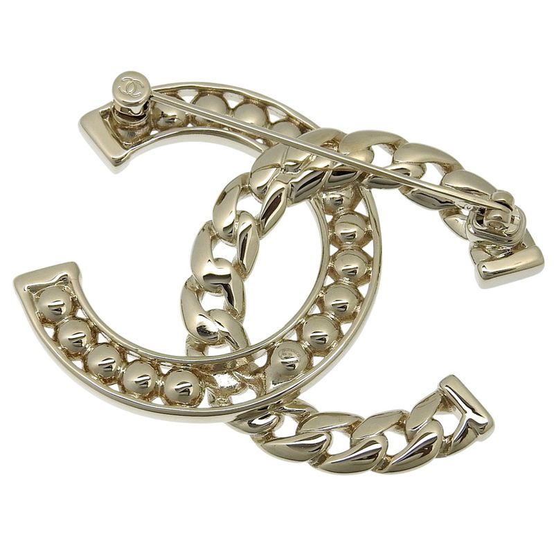 Chanel Coco Mark Abd111 B16035 Metal And Rhinestone Chien Pan Gold Ladies 18g