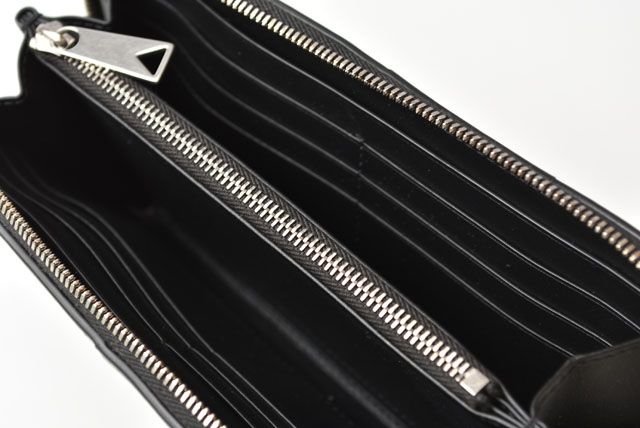 Unused Bottega Veneta Long Wallet Intrecciato Zip Up Around 649607 Calf Black