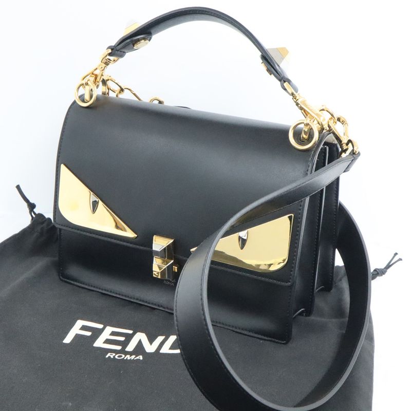Fendi Monster - Canai 2way Shoulder - 8bt283 Black Leather Women's