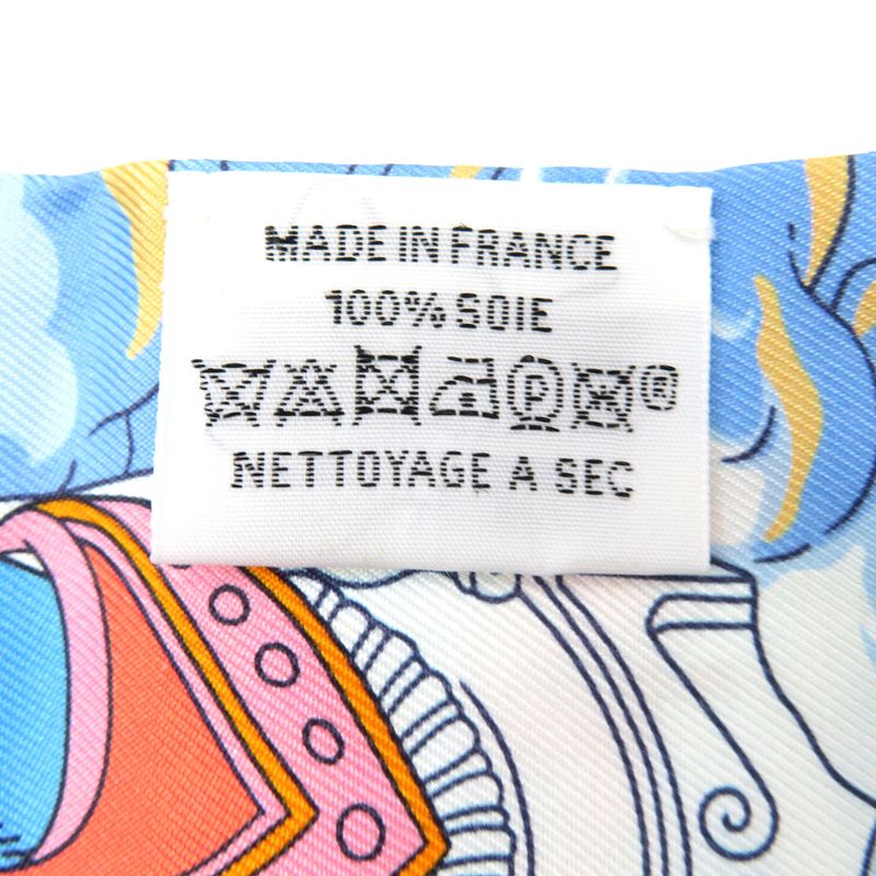 Hermes Twilly Sur Mon Nuage My Clouds Silk Marine Ciel Scarf 0085 Hermes