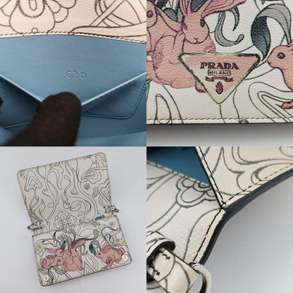 Prada Rabbit Print Multicolor Leather 62 D